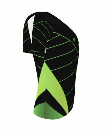 Men's Athletic T-Shirt - Neon Green V-Line "Move Forward" | All-Over Print