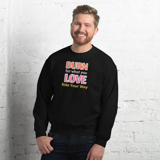 Unisex Heavy Blend Crewneck Sweatshirt Burn Love for Man