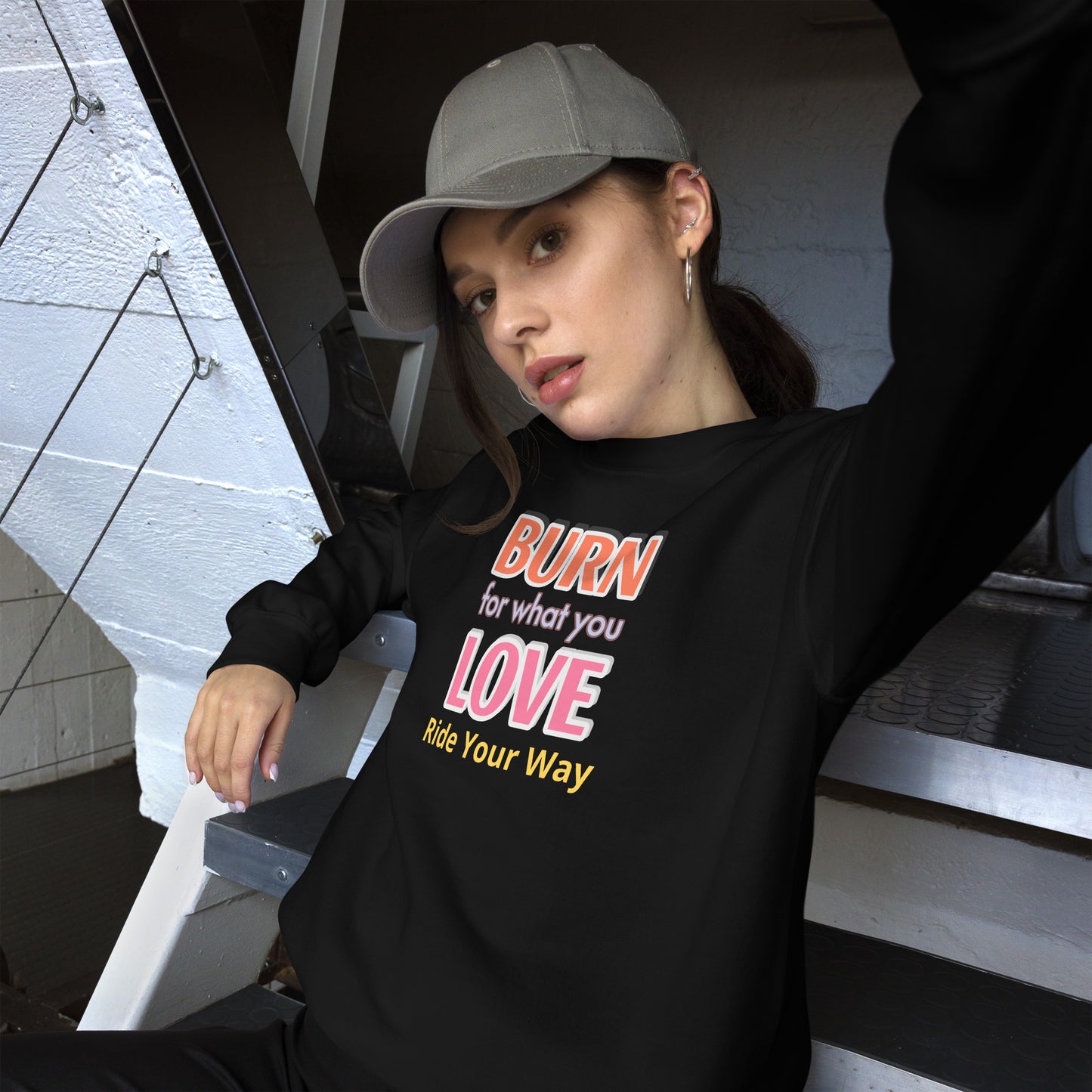 Unisex Heavy Blend Crewneck Sweatshirt Burn Love for Woman
