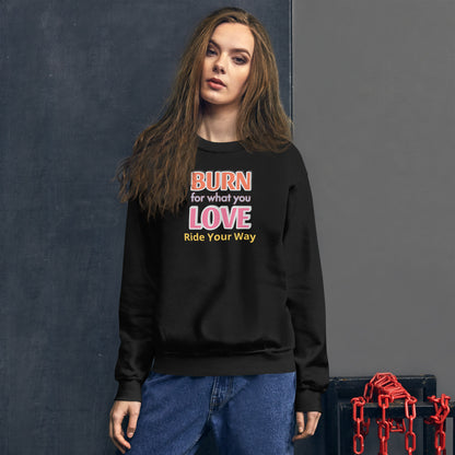 Unisex Heavy Blend Crewneck Sweatshirt Burn Love for Woman