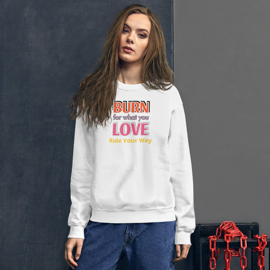 Unisex Heavy Blend Crewneck Sweatshirt Burn Love for Woman
