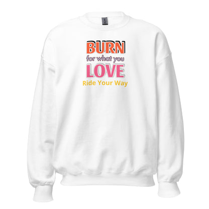 Unisex Heavy Blend Crewneck Sweatshirt Burn Love for Woman