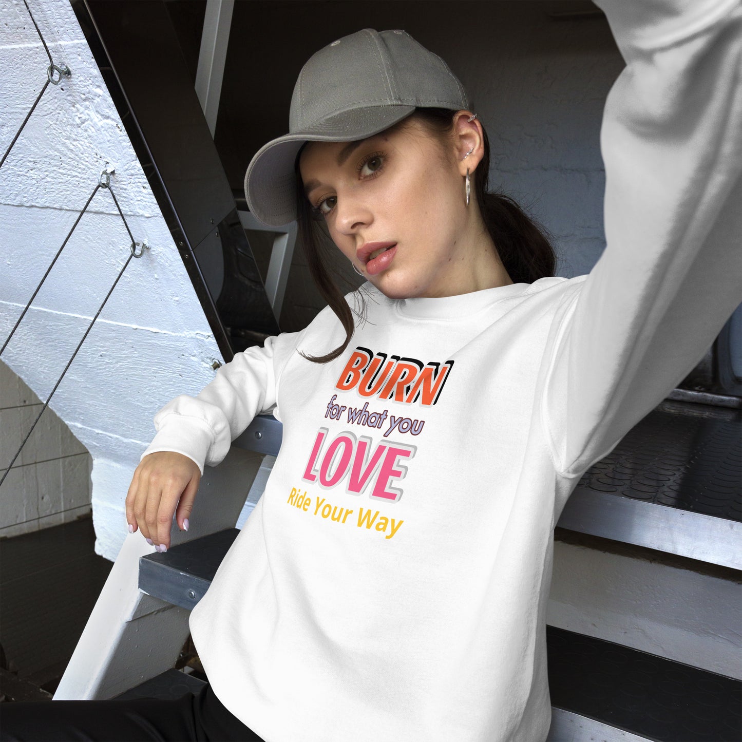 Unisex Heavy Blend Crewneck Sweatshirt Burn Love for Woman