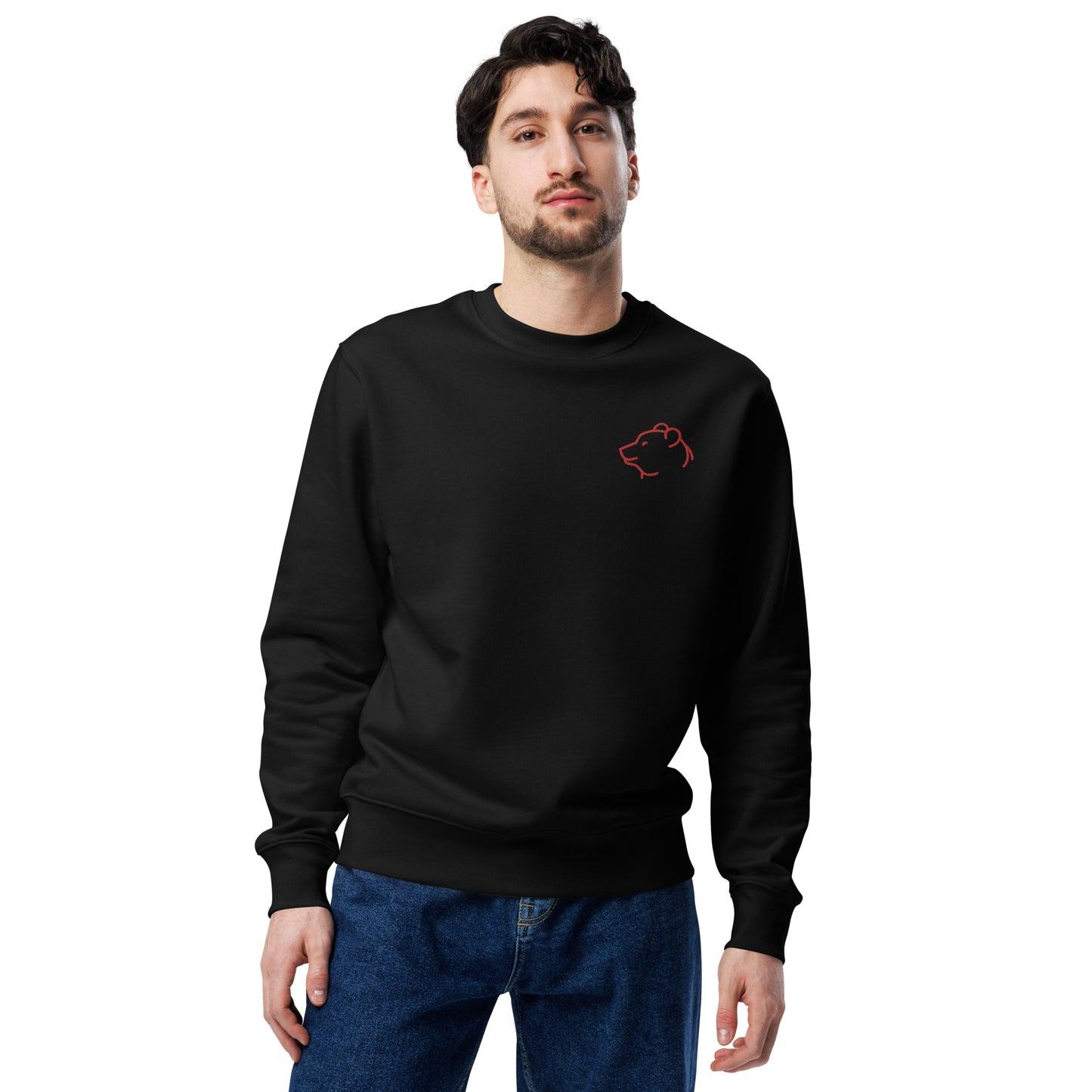 Unisex Eco Sweatshirt Embroidery Piggy for Man