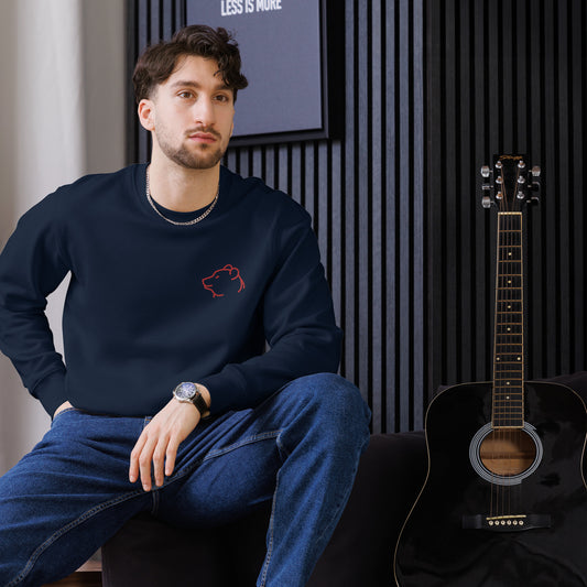 Unisex Eco Sweatshirt Piggy Embroidery for Men