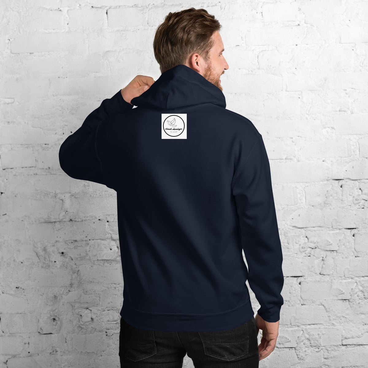 unisex hoodies navy back