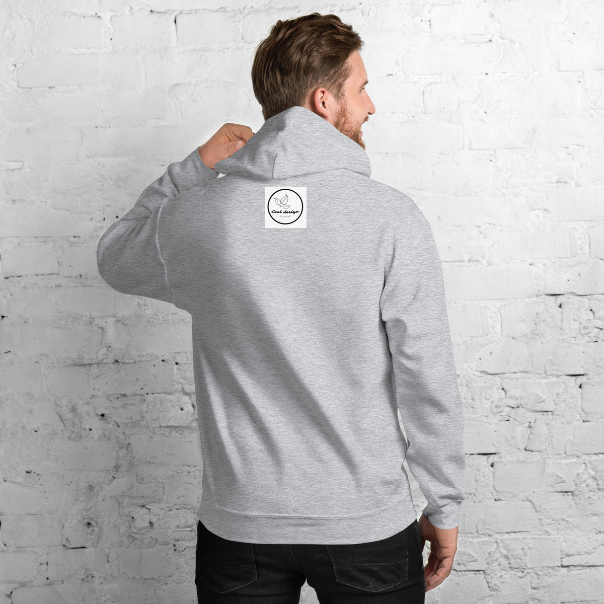 unisex hoodies grey back