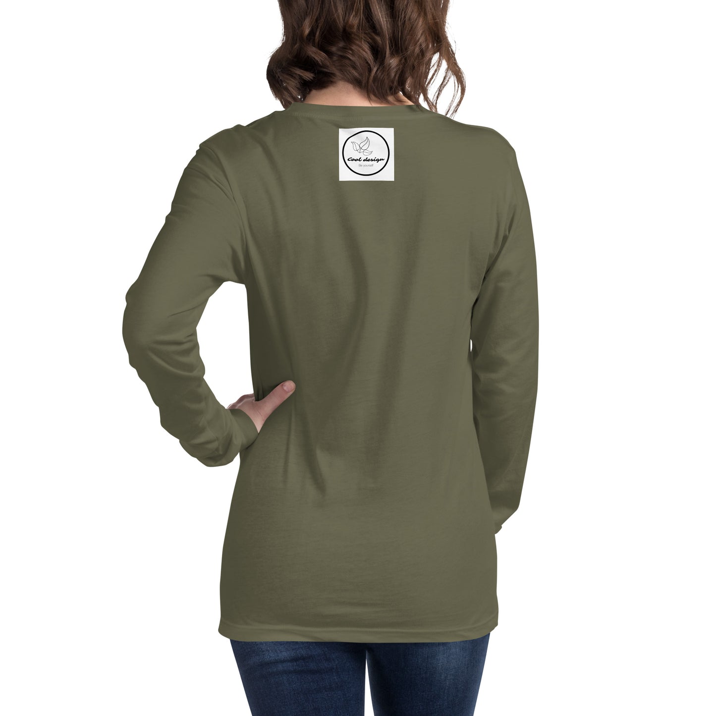 Unisex Long Sleeve Tee Strawberry Embroidery for Woman