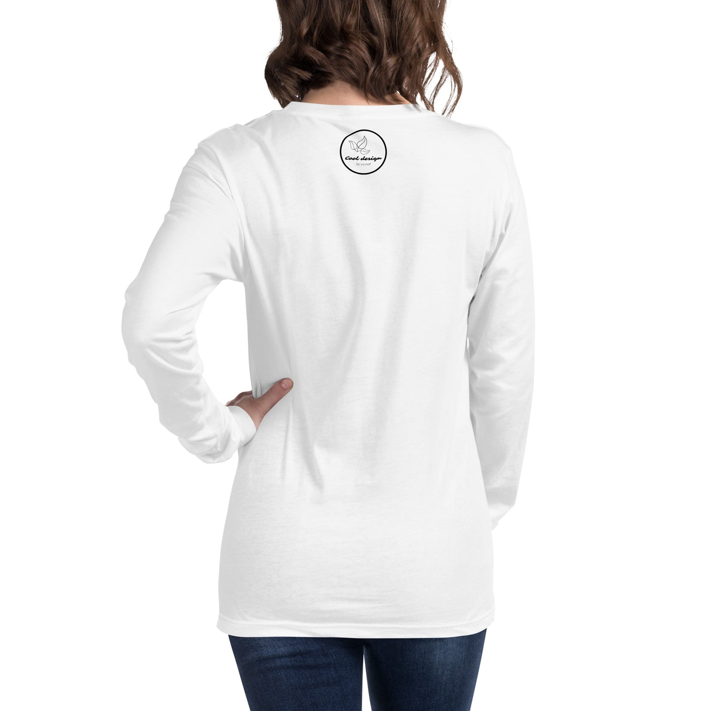 Unisex Long Sleeve Tee Strawberry Embroidery for Woman