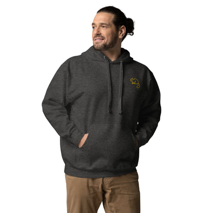 Men's Premium Unisex Hoodie Gold Squirrel Embroidery