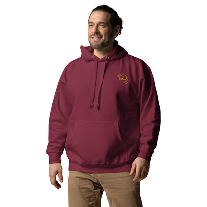 Men's Premium Unisex Hoodie Gold Squirrel Embroidery