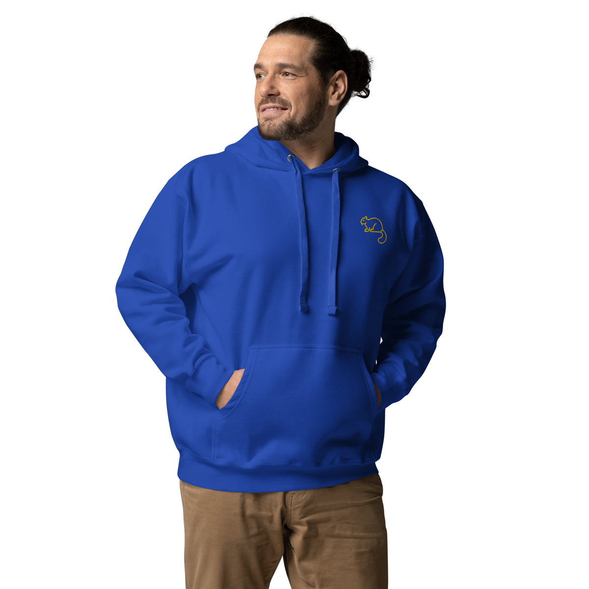 Men's Premium Unisex Hoodie Gold Squirrel Embroidery