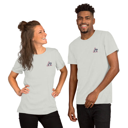 Unisex Short Sleeve Jersey T-Shirt Embroidery Joy for Couple