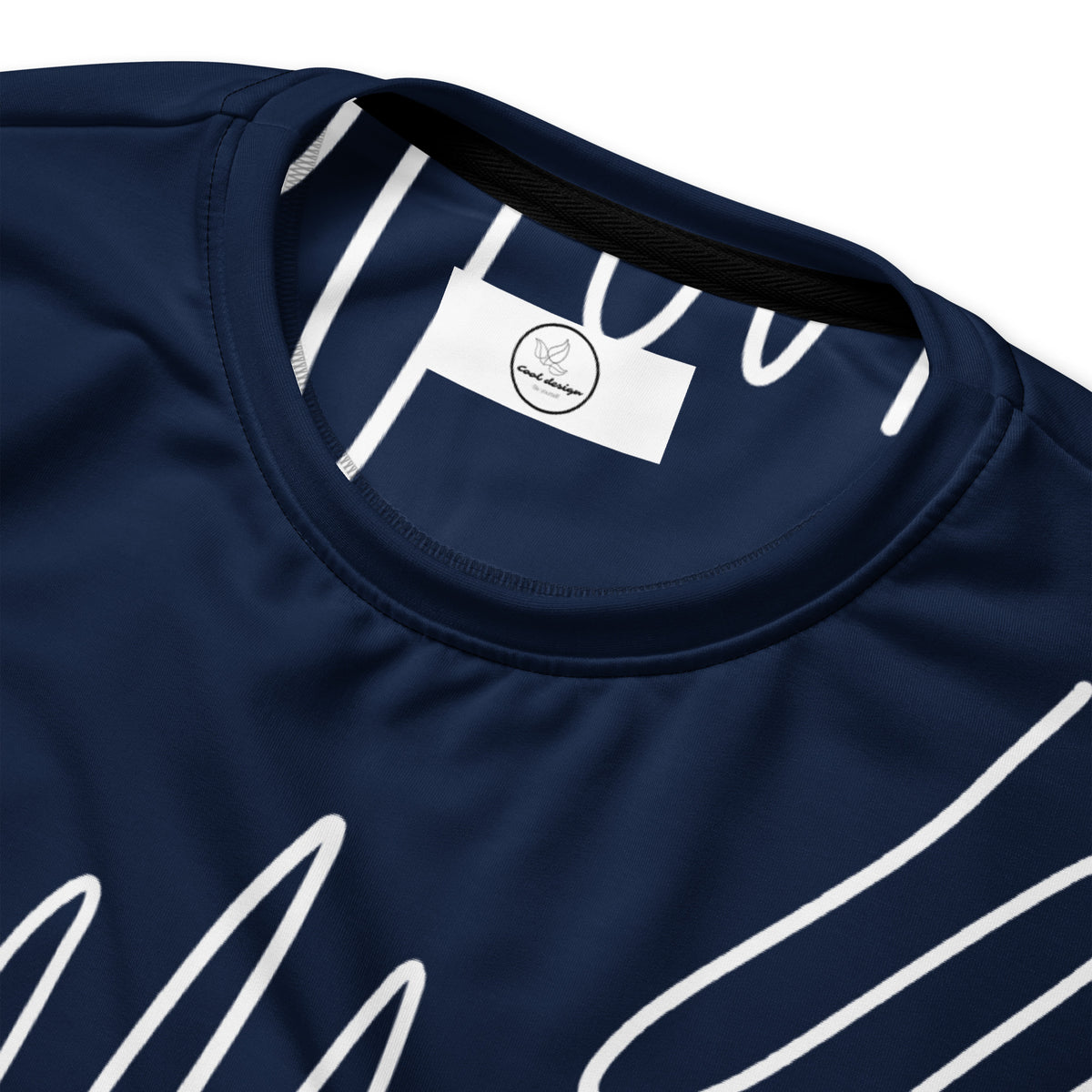 All-over print recycled unisex sweatshirt  in dark cerulean blue for women, product details