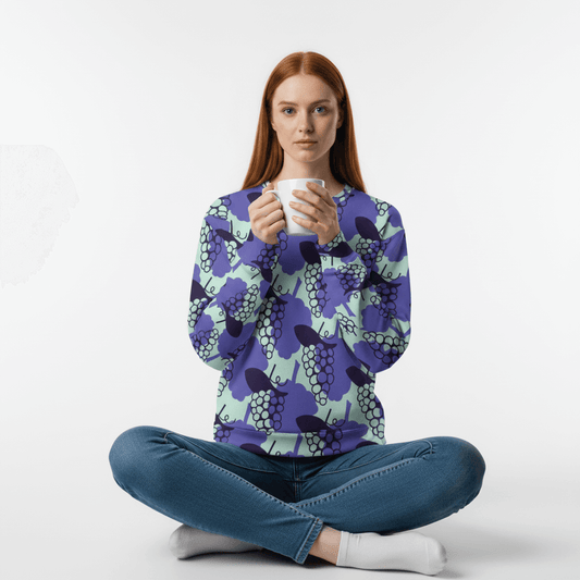 Women's Purple Grapes Recycled Sweatshirt